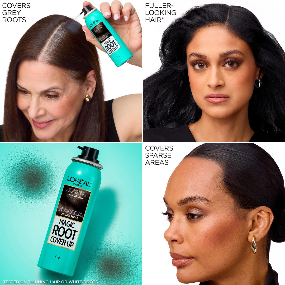 L'Oréal Paris Magic Root Cover Up Spray, Medium Brown, 2-Pack