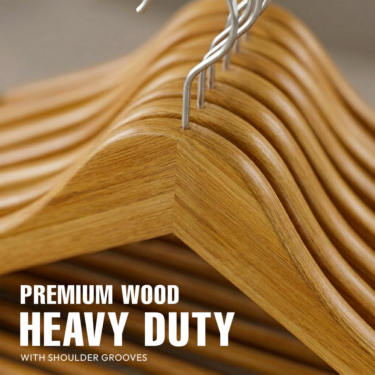 Utopia Home Wooden Hangers with 360° Hook, 20-Pack, Natural