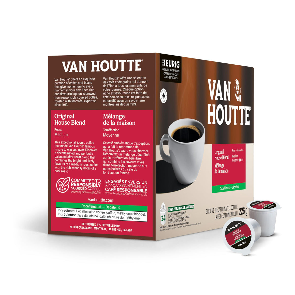 Van Houtte Original House Blend Decaf K-Cup Pods, 24 Count