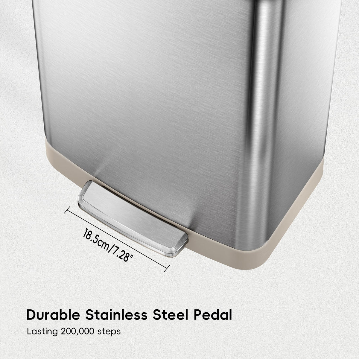 EKO Hudson Matte Stainless Step Trash Can, 75 L (20 Gal)