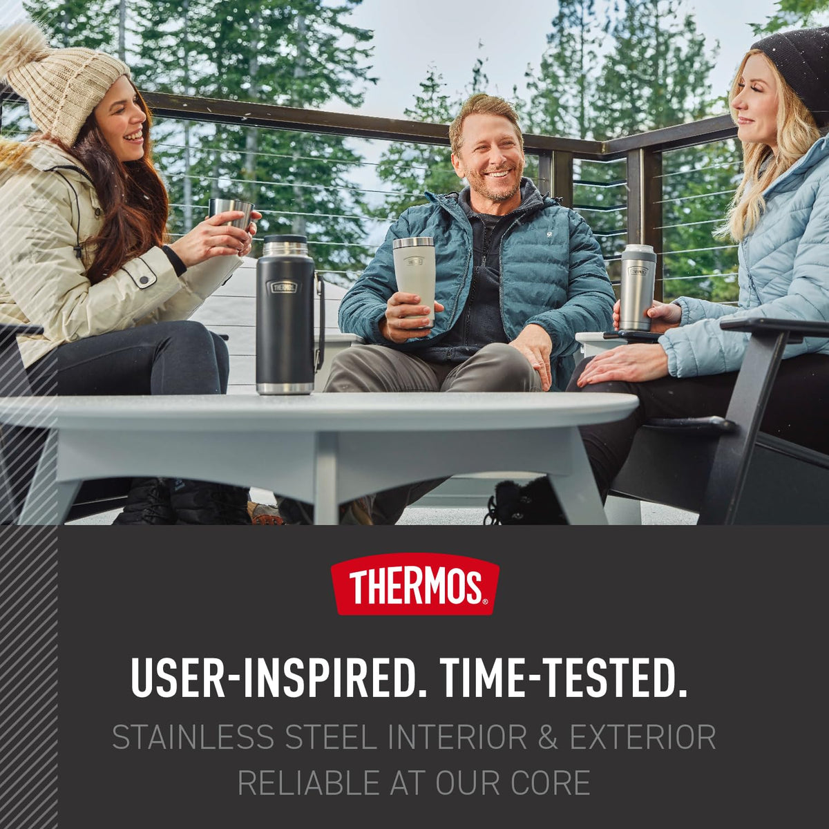 Thermos Icon Series Stainless Steel Beverage Bottle, Granite, 1.2 L