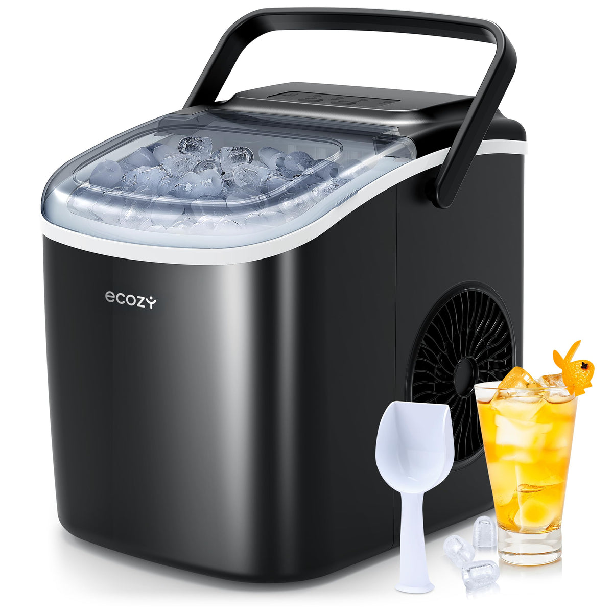 ecozy Portable Countertop Ice Maker, 26 lbs per 24 Hours