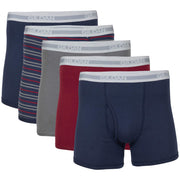 Gildan Men's Boxer Briefs, 5 Pack, Mixed Blue, Medium