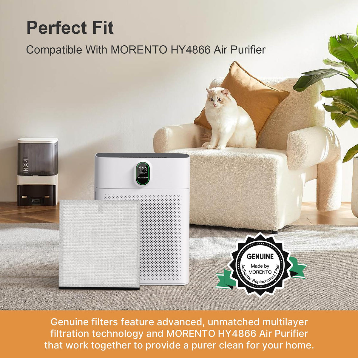 Morento 2-Pack HY4866 Air Purifier Replacement Filter, Enhanced