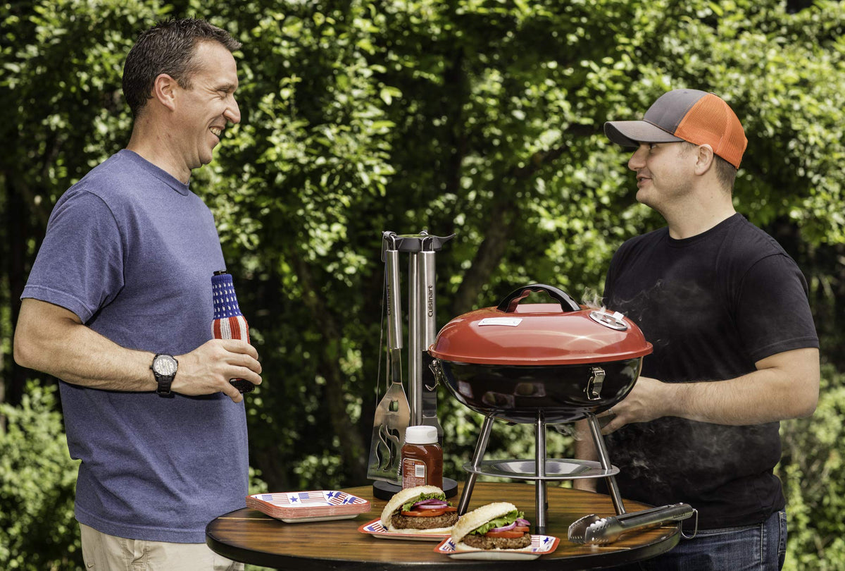 Cuisinart Outdoor Portable Charcoal Grill, 14", Red, CCG-190RBC