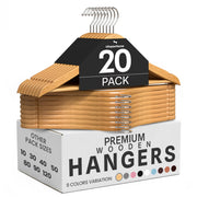 Utopia Home Wooden Hangers with 360° Hook, 20-Pack, Natural