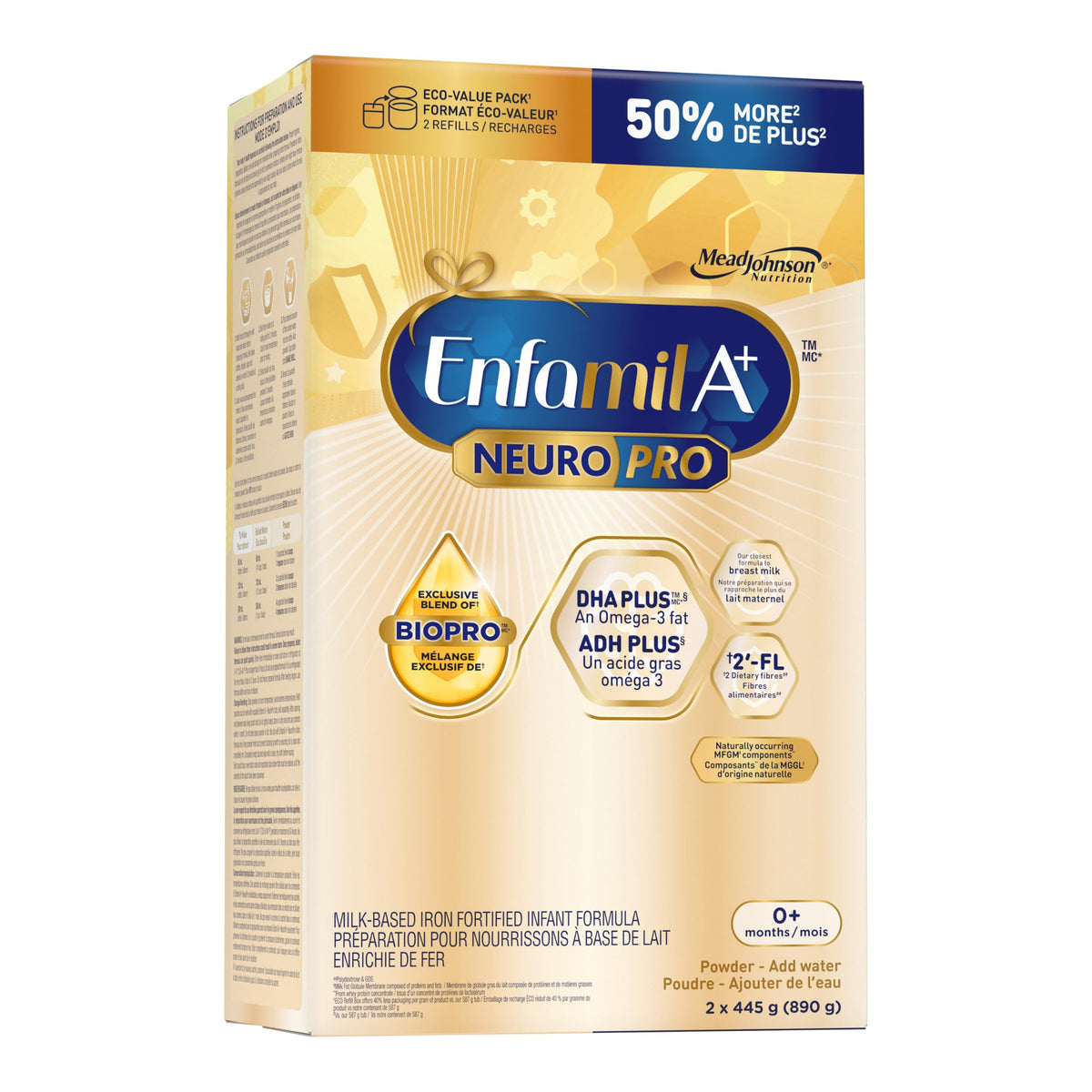 Enfamil A+ NeuroPro Baby Formula Refill, 2 x 445 g