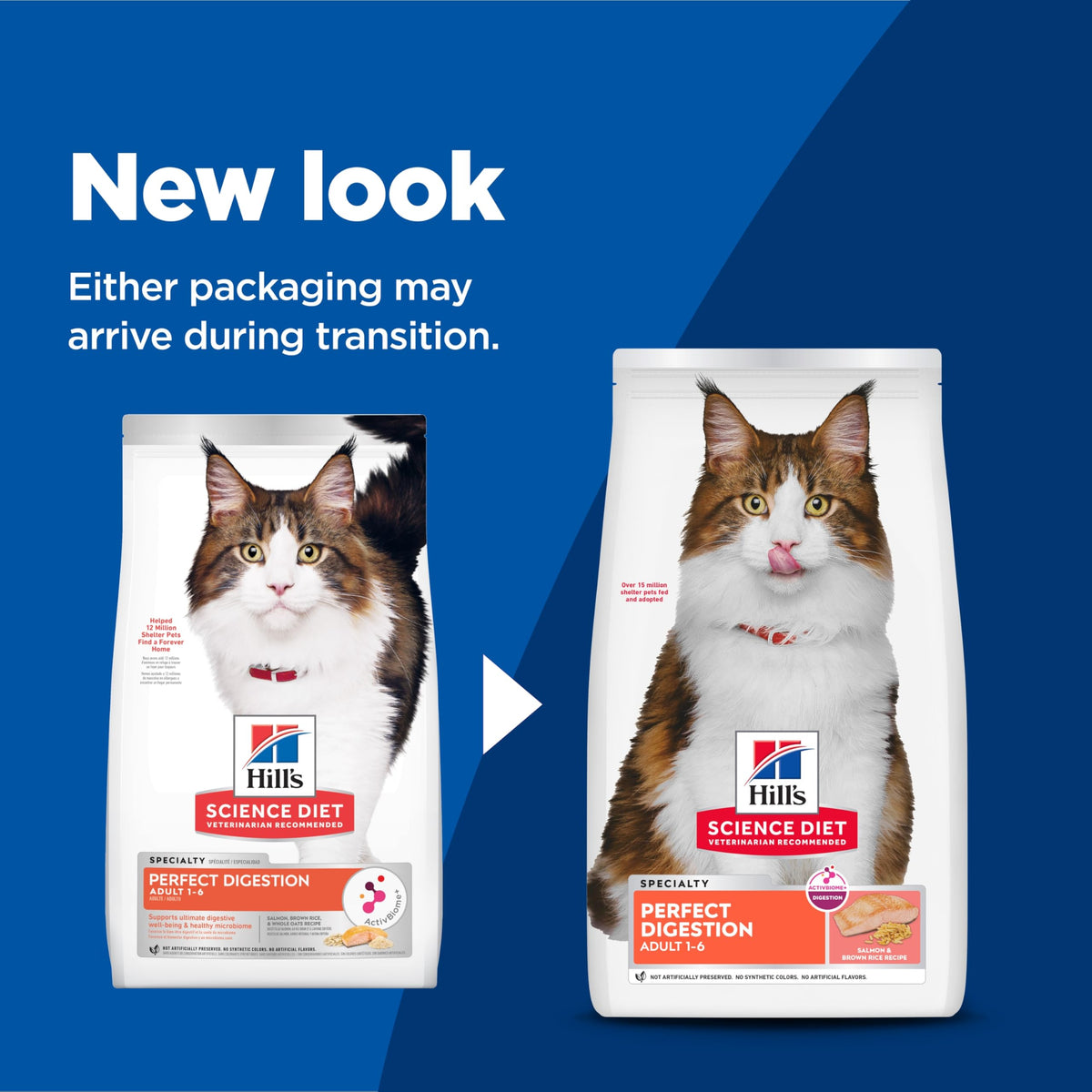 Hill's Science Diet Adult Perfect Digestion Cat Food, Salmon, 1.58 kg