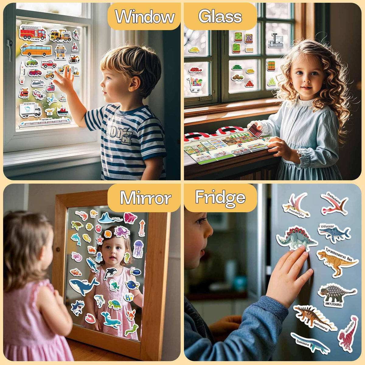 iGetooy Reusable Jelly Sticker Books for Kids (6 Sets)