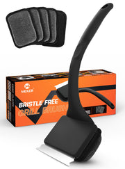 MEKER Bristle Free Grill Brush with 5 Replacement Heads, Black