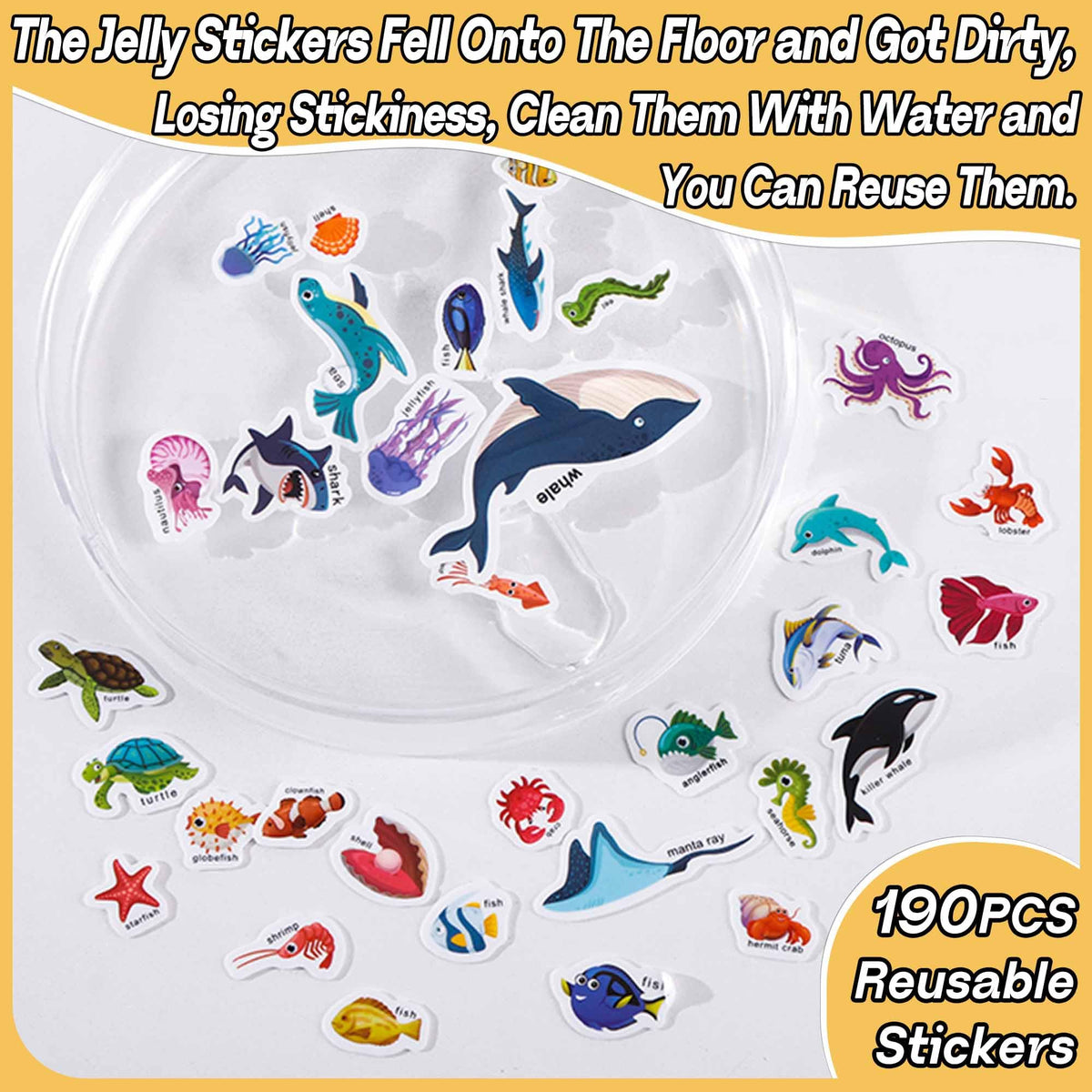 iGetooy Reusable Jelly Sticker Books for Kids (6 Sets)