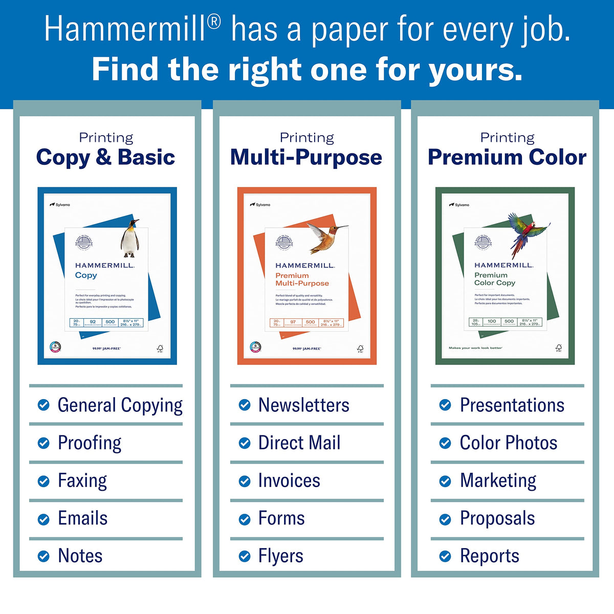 Hammermill A4 Copy Paper, 20 lb, 210mm x 297mm, 500 Sheets