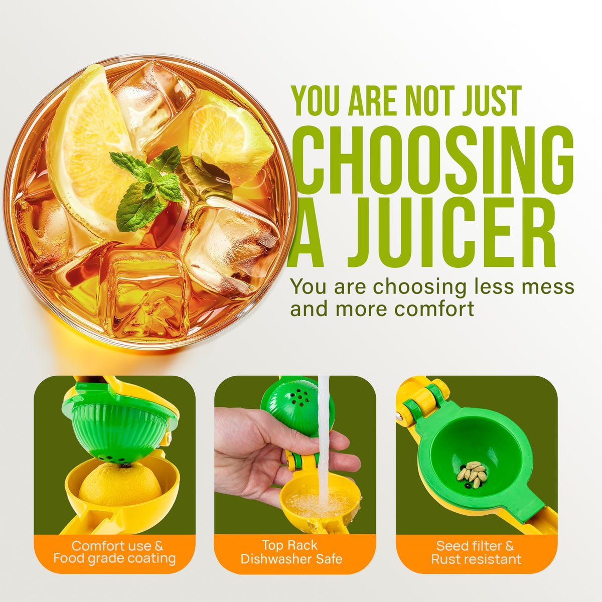 Zulay Kitchen 2 in 1 Lemon Lime Squeezer, Manual Citrus Juicer