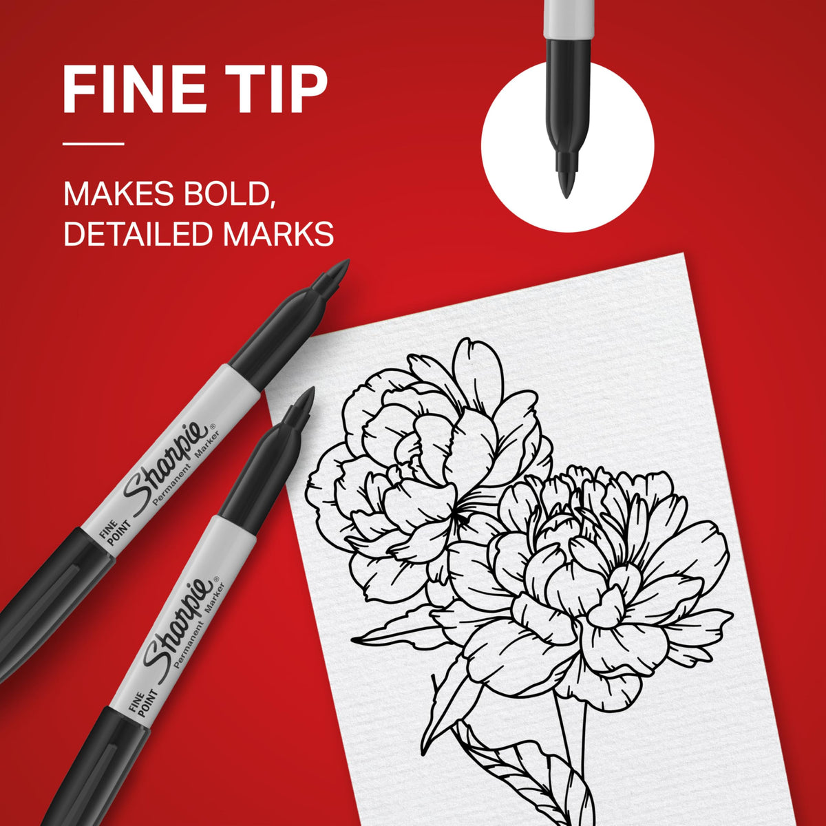 Sharpie Fine Point Permanent Markers, Black, 12 Count