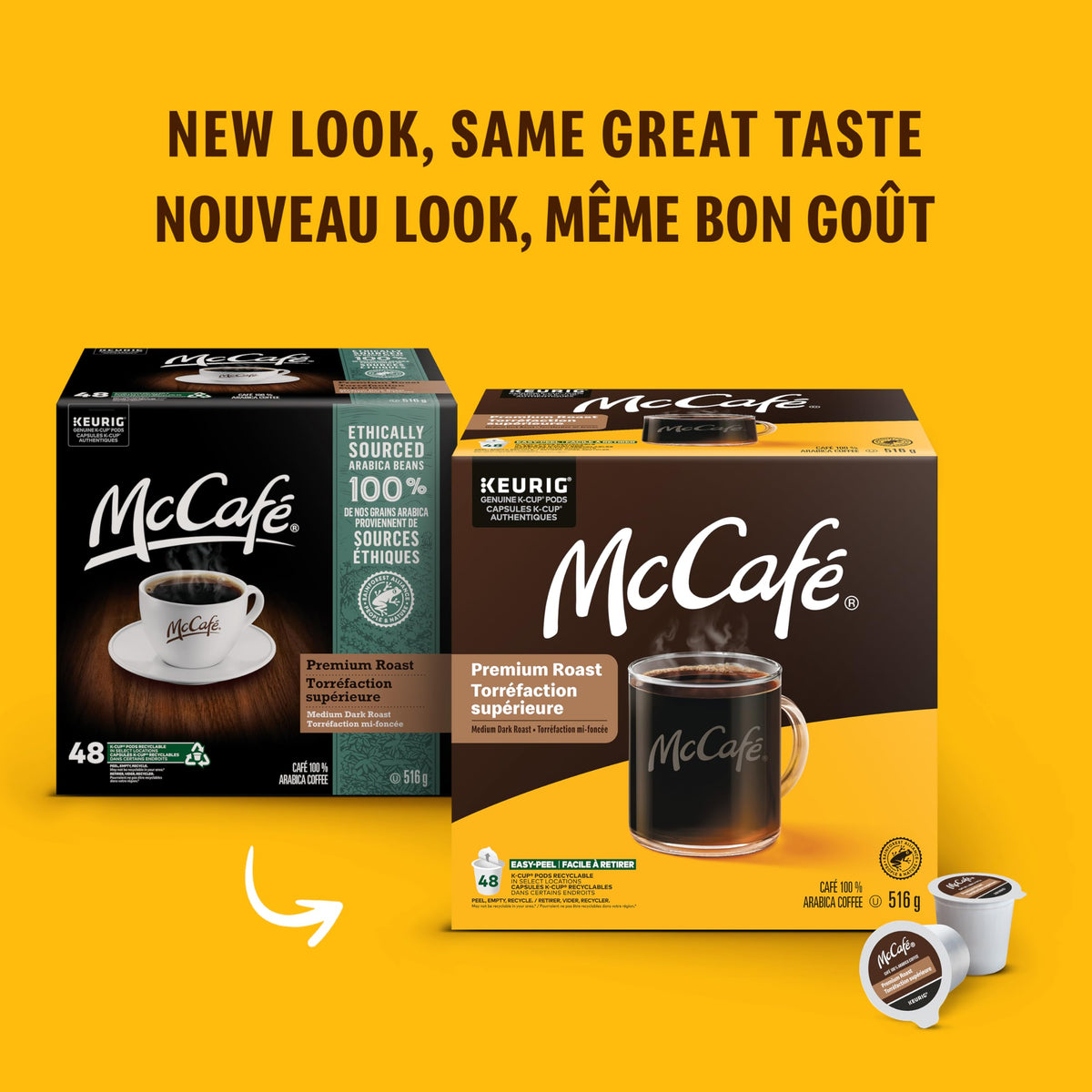 McCafe Medium Dark Roast Decaf K-Cup Coffee Pods, 72 Count