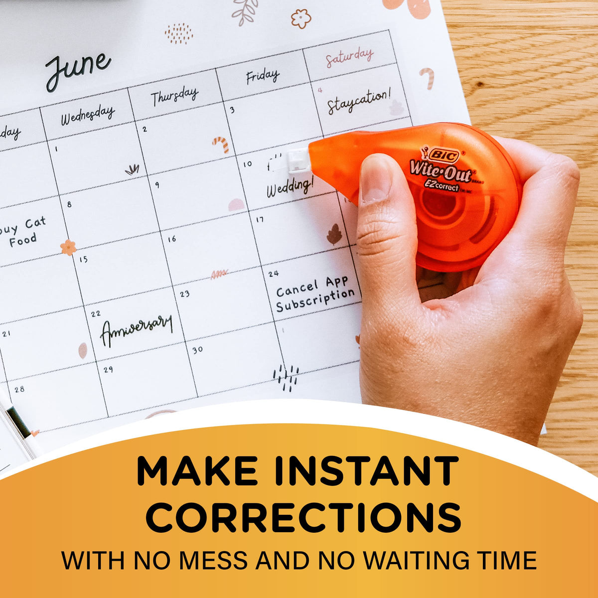 BIC Wite-Out Correction Tape, 4 Count