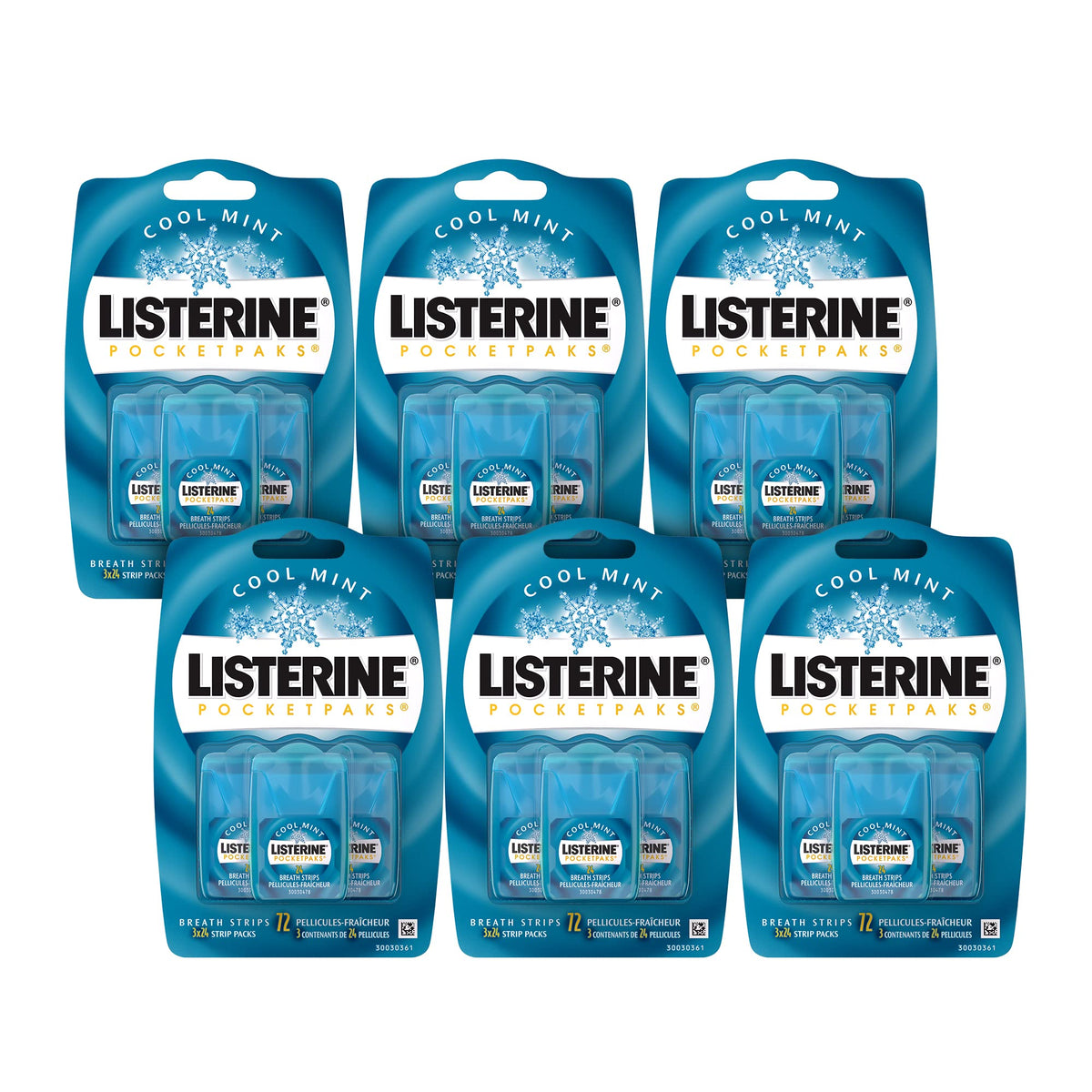 Listerine PocketPaks Cool Mint Breath Strips, 18 Packs