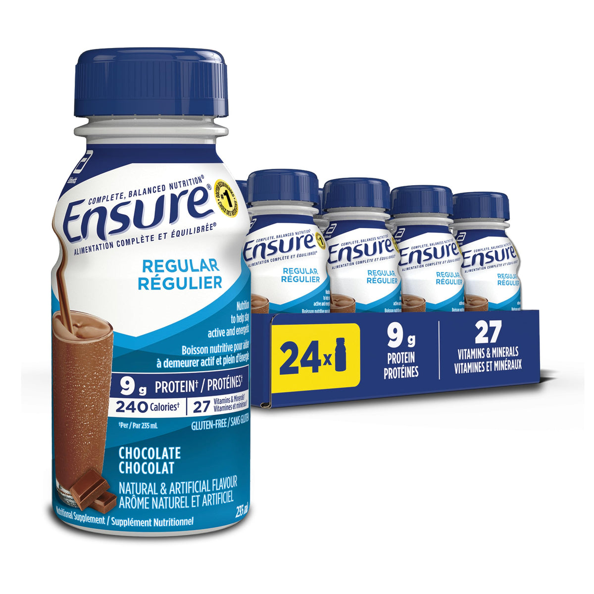 Ensure Regular Nutrition Shake, Chocolate, 24 x 235 mL