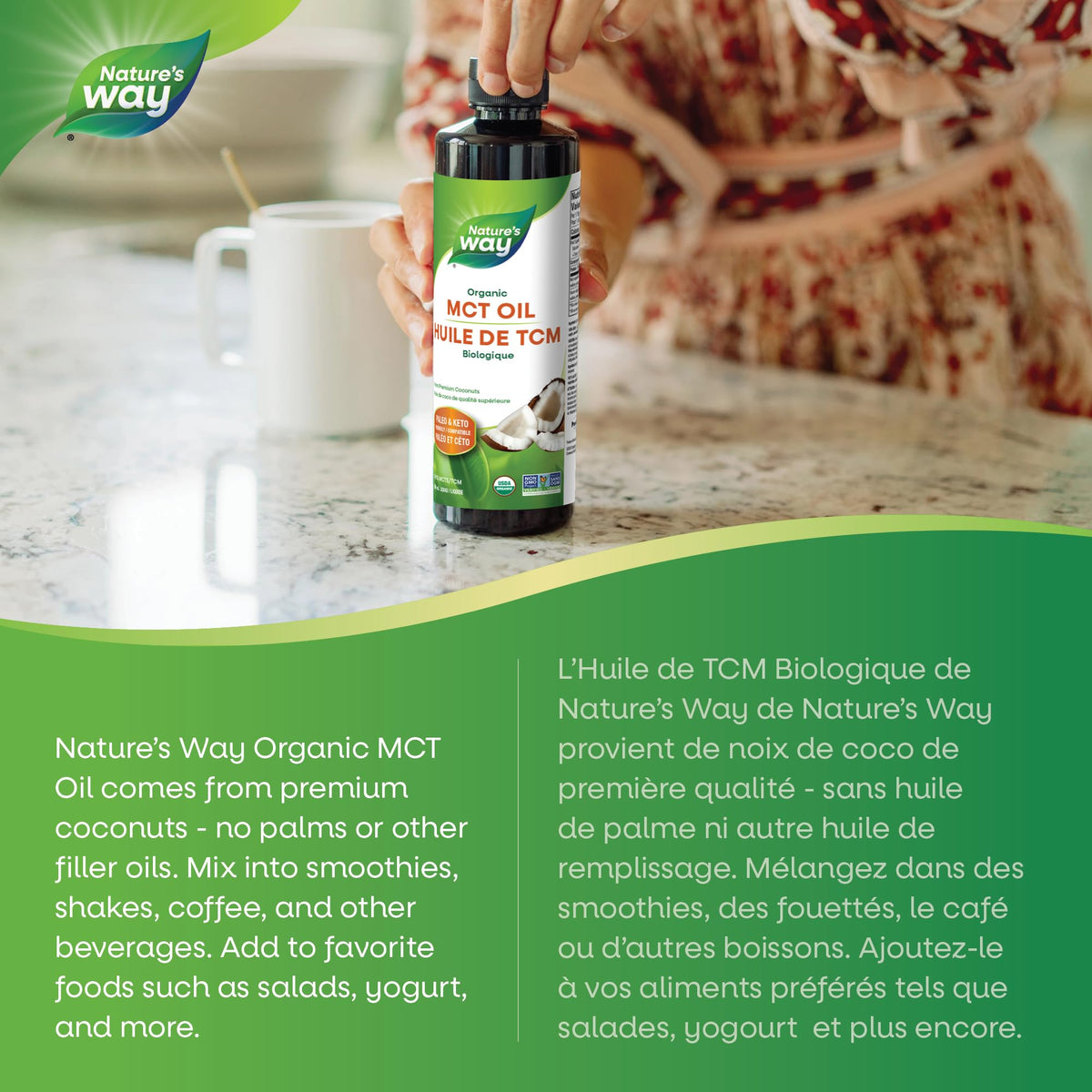 Nature's Way 100% Pure MCT Oil, Organic Coconut, 480 mL