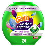 Gain Flings Laundry Detergent Pacs, Super Fresh Blast, 76 Count