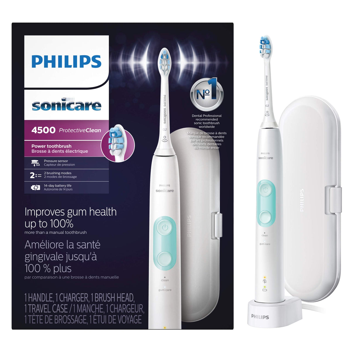 Philips Sonicare ProtectiveClean 4500 Toothbrush, White, HX6827/11