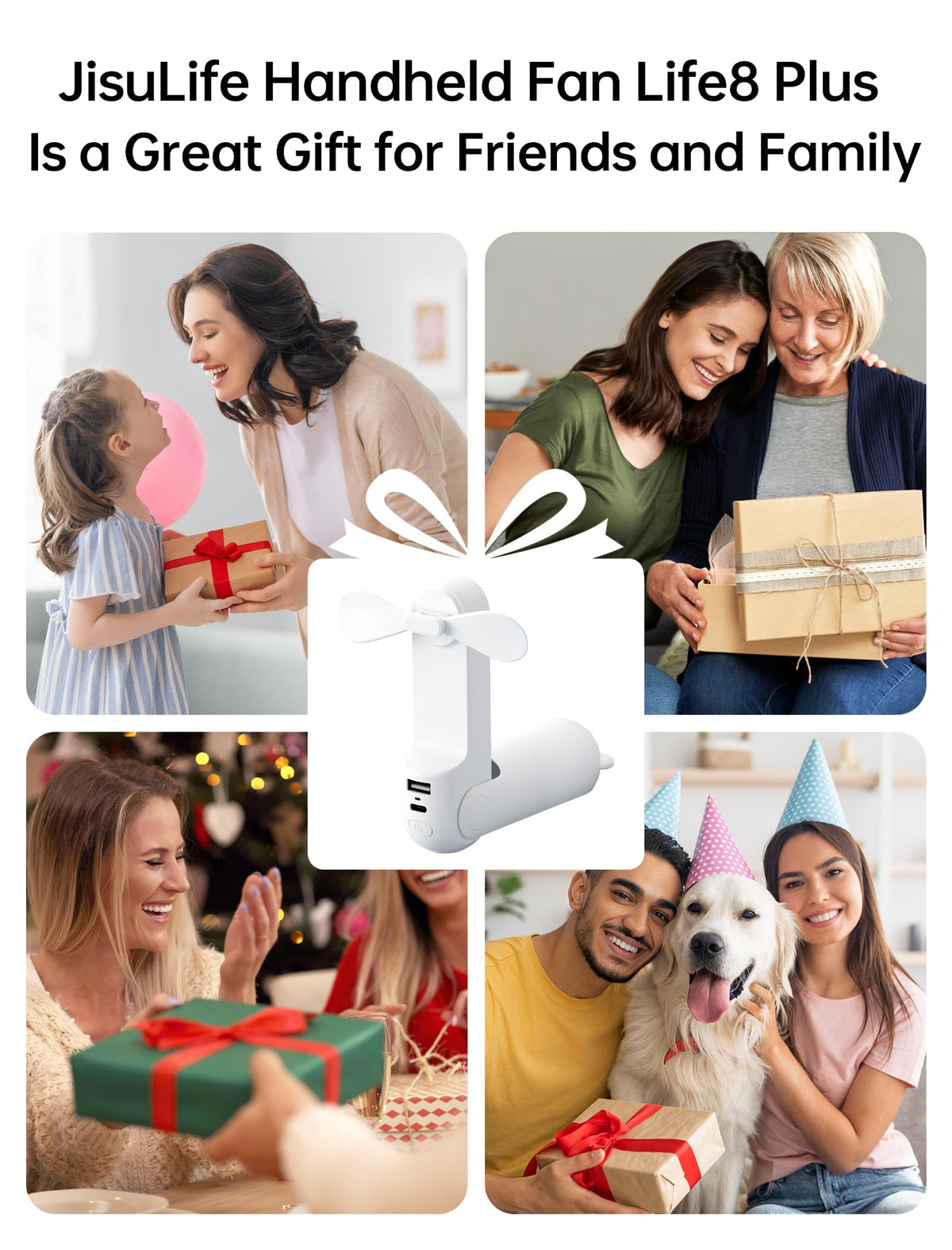 JISULIFE Hand Portable Fan with 4500 mAh Power Bank
