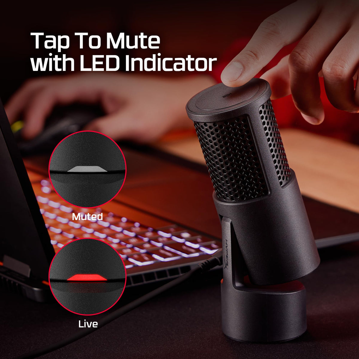 HyperX SoloCast 2 USB Condenser Gaming Mic, Black