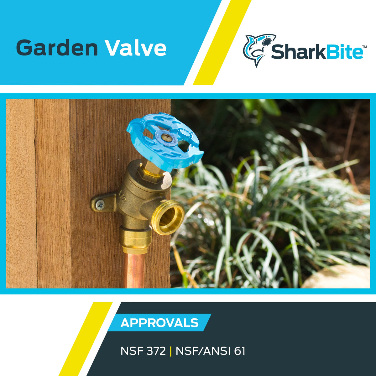 SharkBite 1/2" x 3/4" MHT Garden Valve, Multi Turn (24622LF)