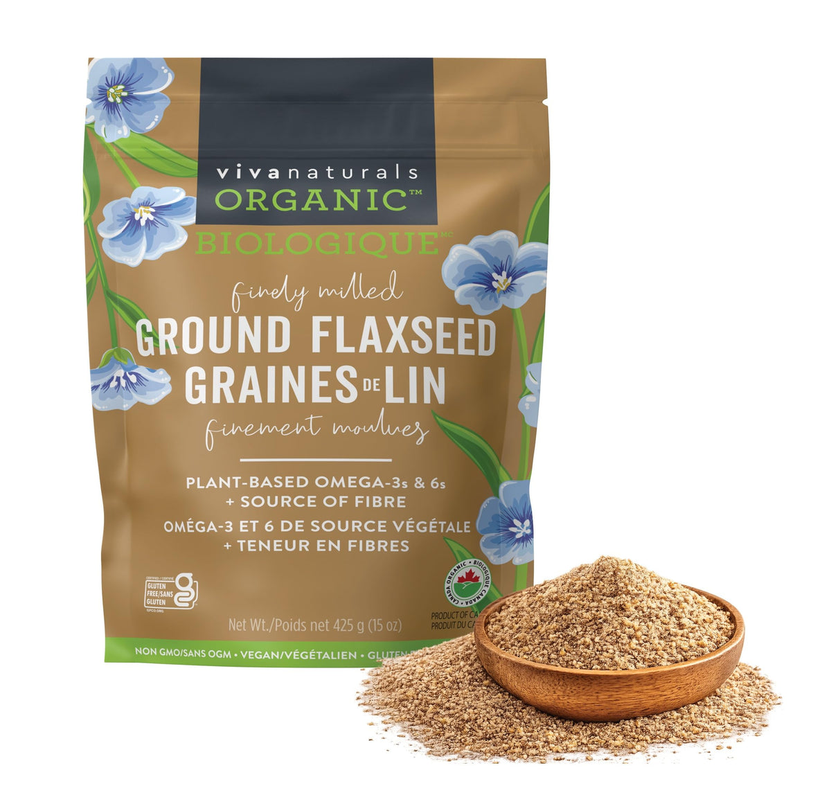 Viva Naturals Organic Ground Flaxseed, 425 g