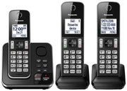 Panasonic DECT 6.0 Cordless Phone, KX-TGD393CB, 3 Handsets, Black