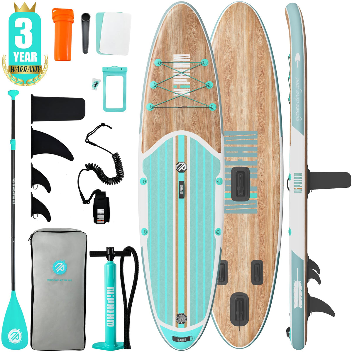 Niphean Inflatable Stand Up Paddle Board with Accessories, 10'6"