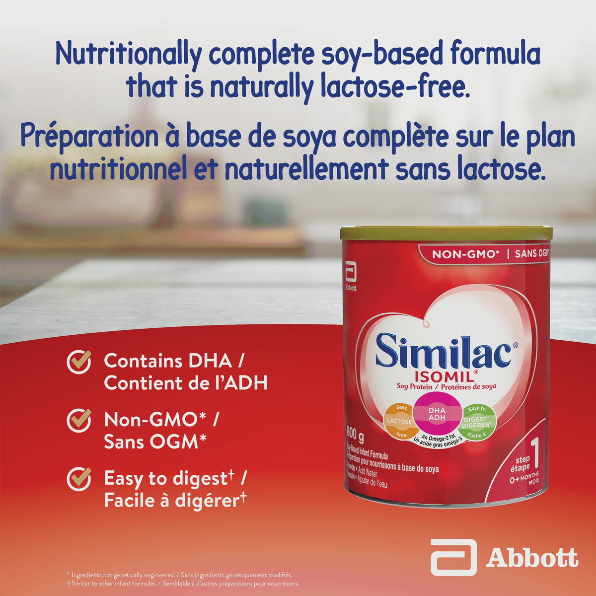 Similac Isomil with DHA Non-GMO Baby Formula Powder, 800g