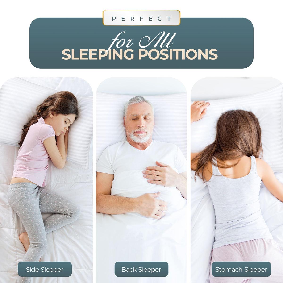 Utopia Bedding Down Alternative Bed Pillows, Queen, 2 Pack