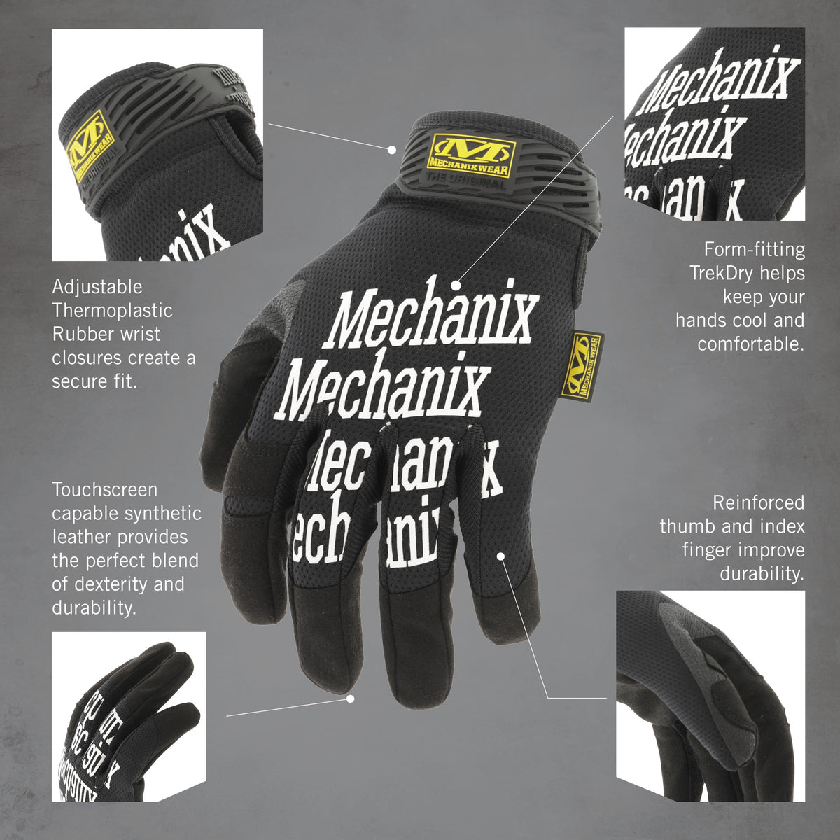 Mechanix Wear The Original Work Gloves for Men, Black, Large
