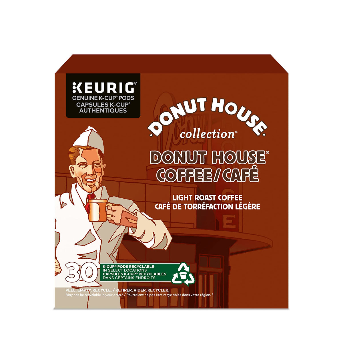 Donut House Collection Light Roast K-Cup Pods, 30 Count