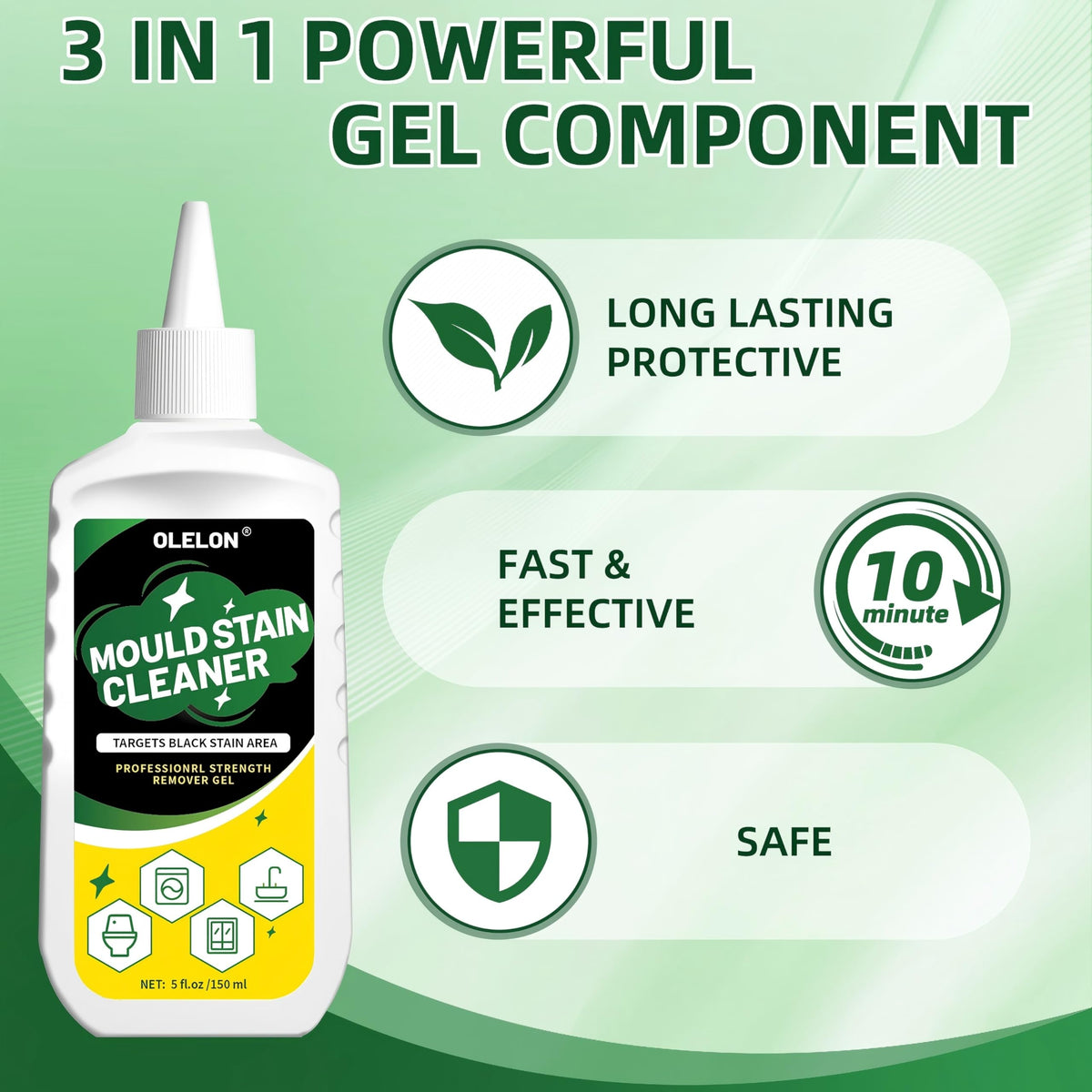 Mold Remover Gel for Washing Machine and Tile Grout