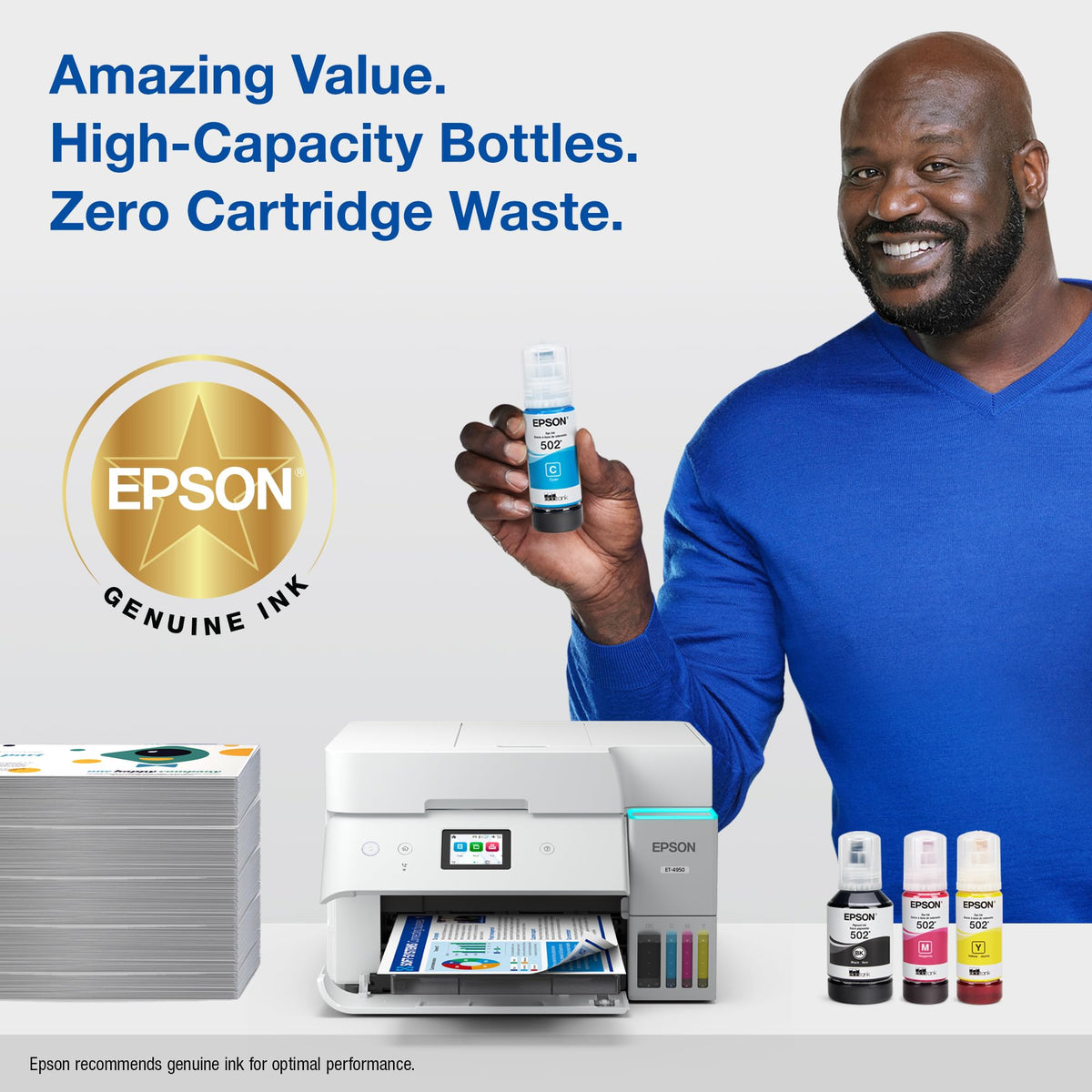Epson 502 Genuine Pigment Black EcoTank Ink Refill Bottle, T502120