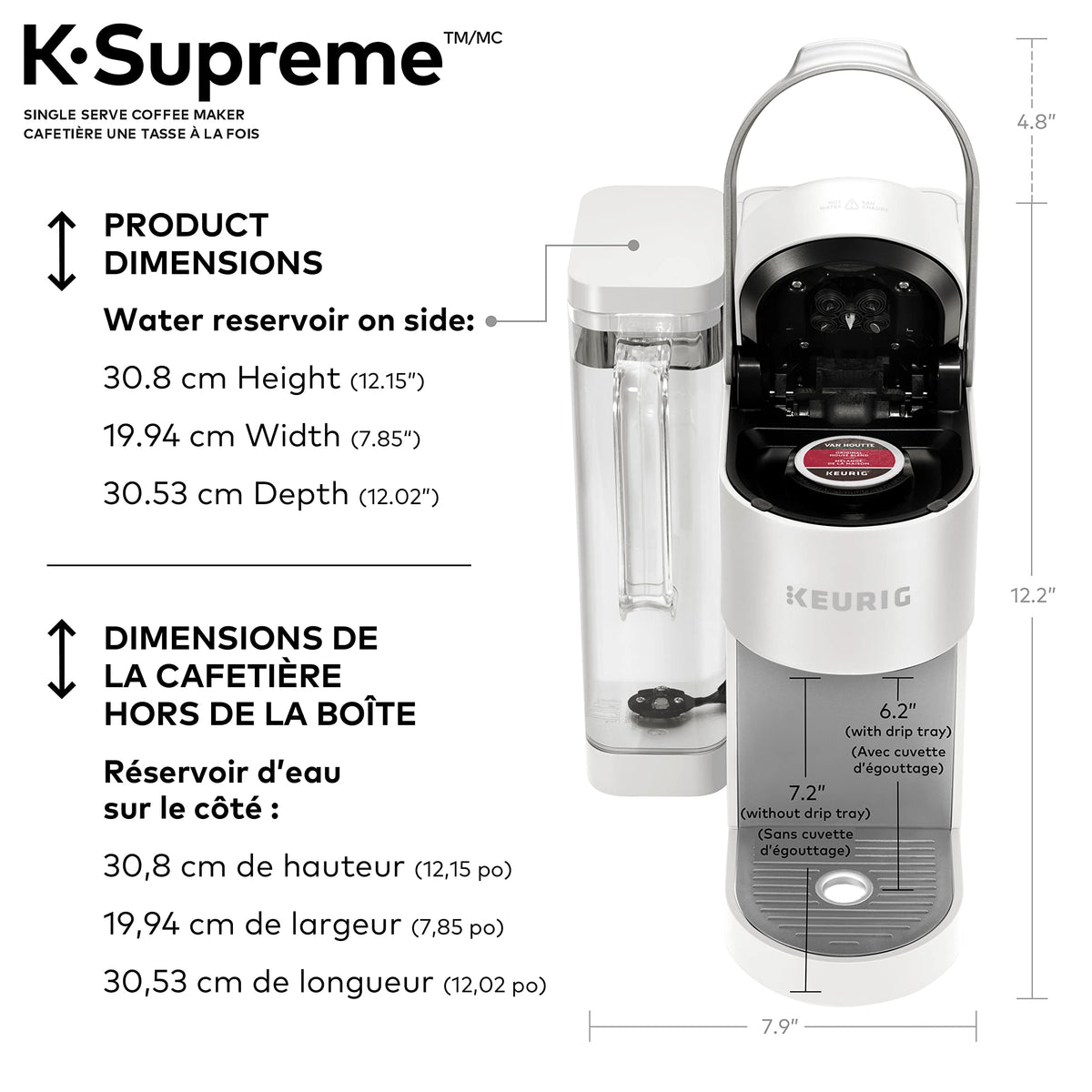 Keurig K-Supreme Single Serve Coffee Maker, White