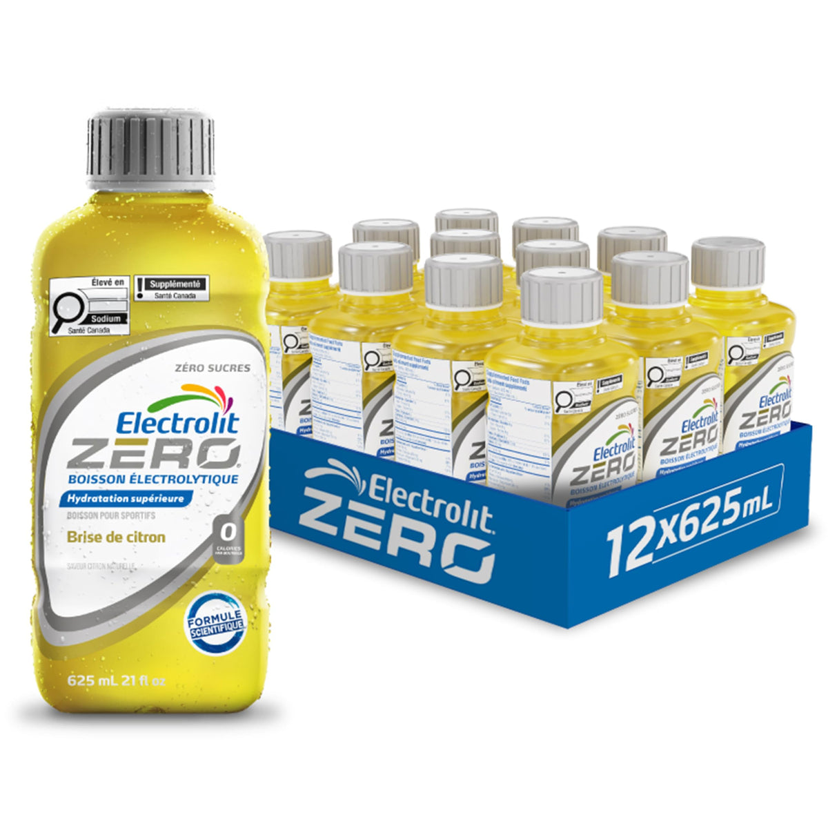 Electrolit Zero Hydration Drink, Lemon Breeze, 625ml, 12 Pack