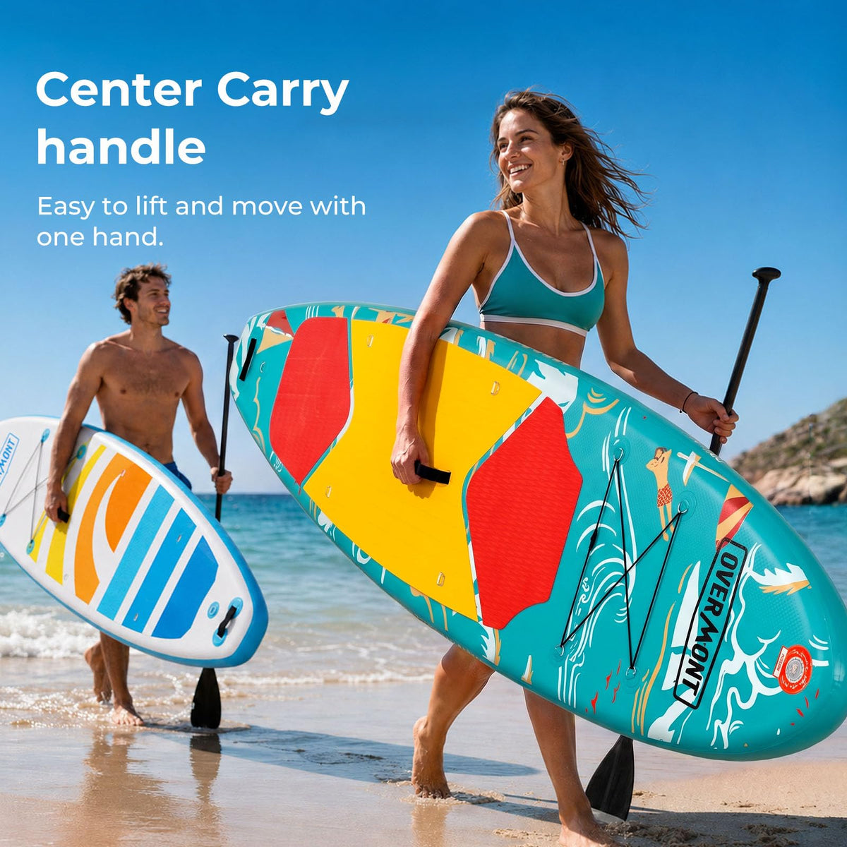 Overmont Inflatable Paddle Board, 10'7" x 33" x 6"