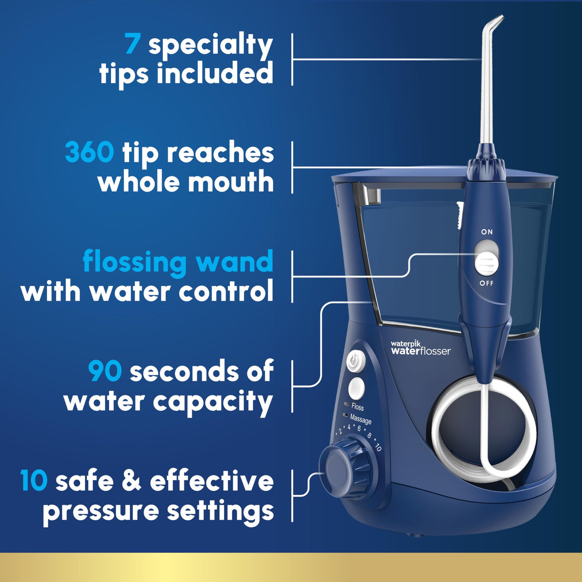 Waterpik Aquarius Water Flosser, Blue, WP-663