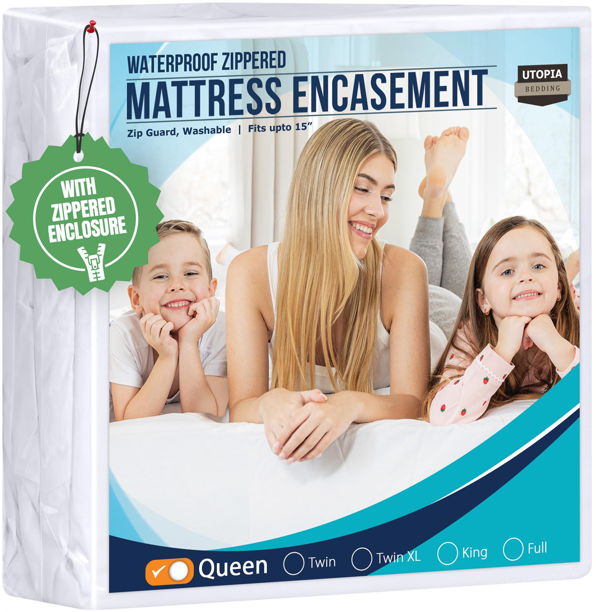 Utopia Bedding Zippered Waterproof Mattress Encasement, Queen