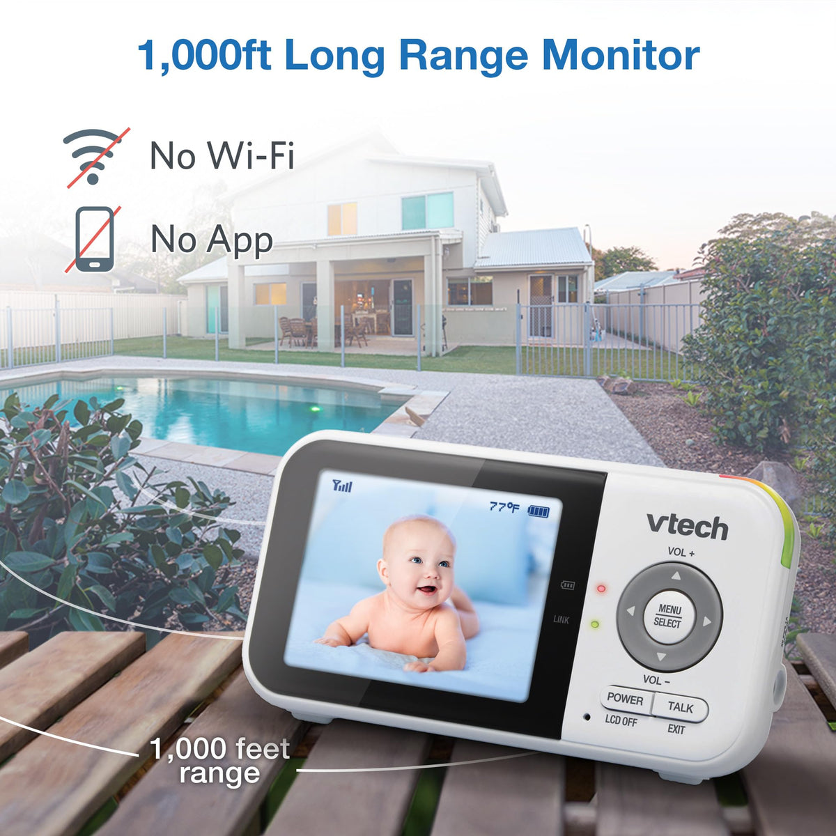 VTech VM819 Video Baby Monitor, 2.8" Screen