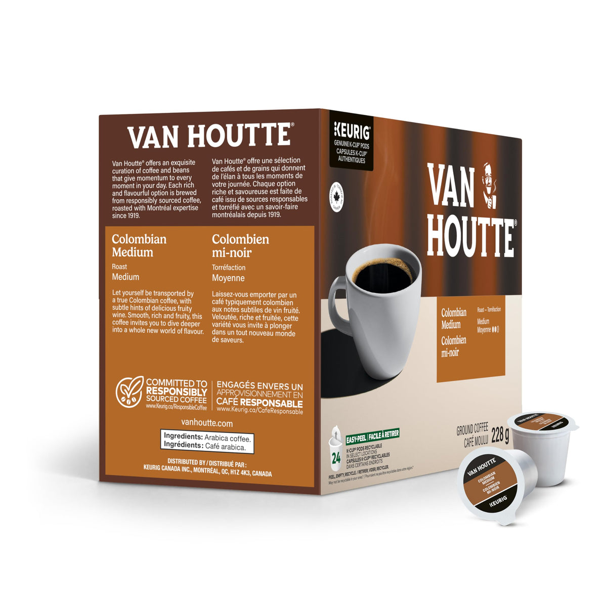 Van Houtte Colombian Medium K-Cup Coffee Pods, 24 Count