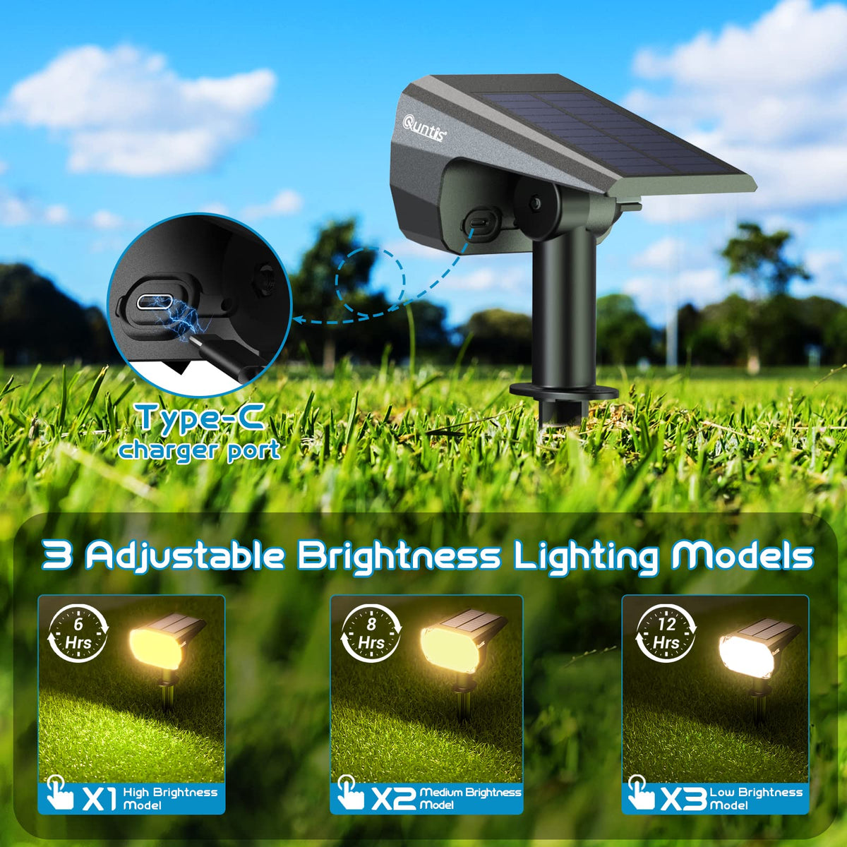 Solar Spot Lights Outdoor, Warm White, 6 Pack