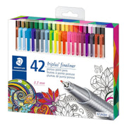 Staedtler Triplus Fineliner Pens, 42-Pack, Assorted Colours, 334C42G