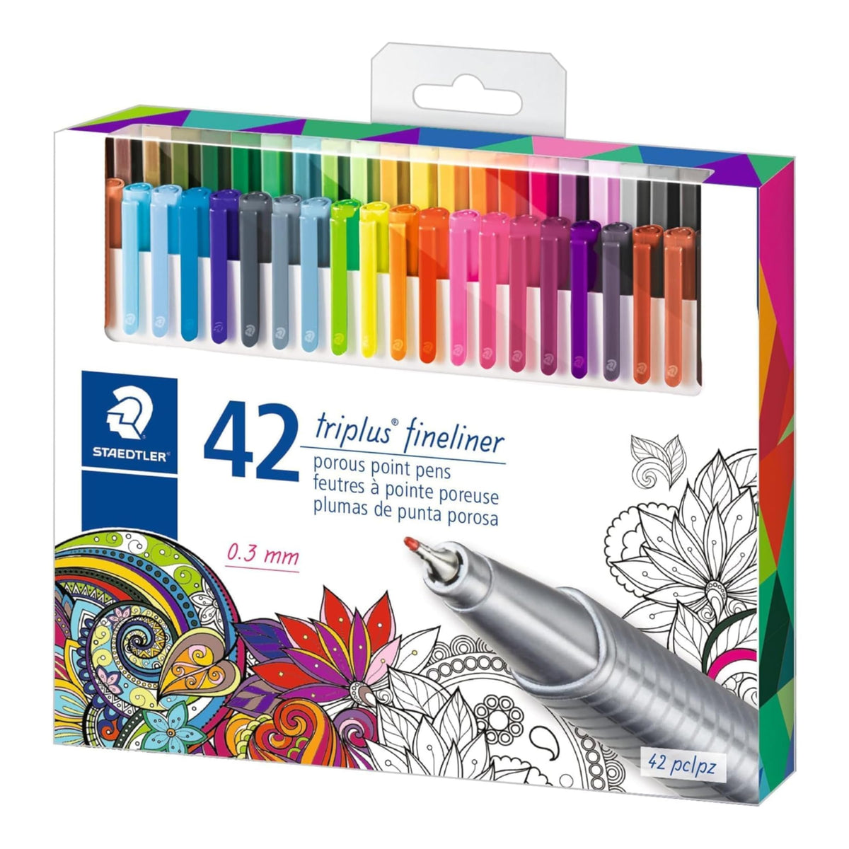 Staedtler Triplus Fineliner Pens, 42-Pack, Assorted Colours, 334C42G