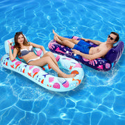 PuppyuWill Inflatable Pool Lounger Floats with Cup Holder (2 Pack)