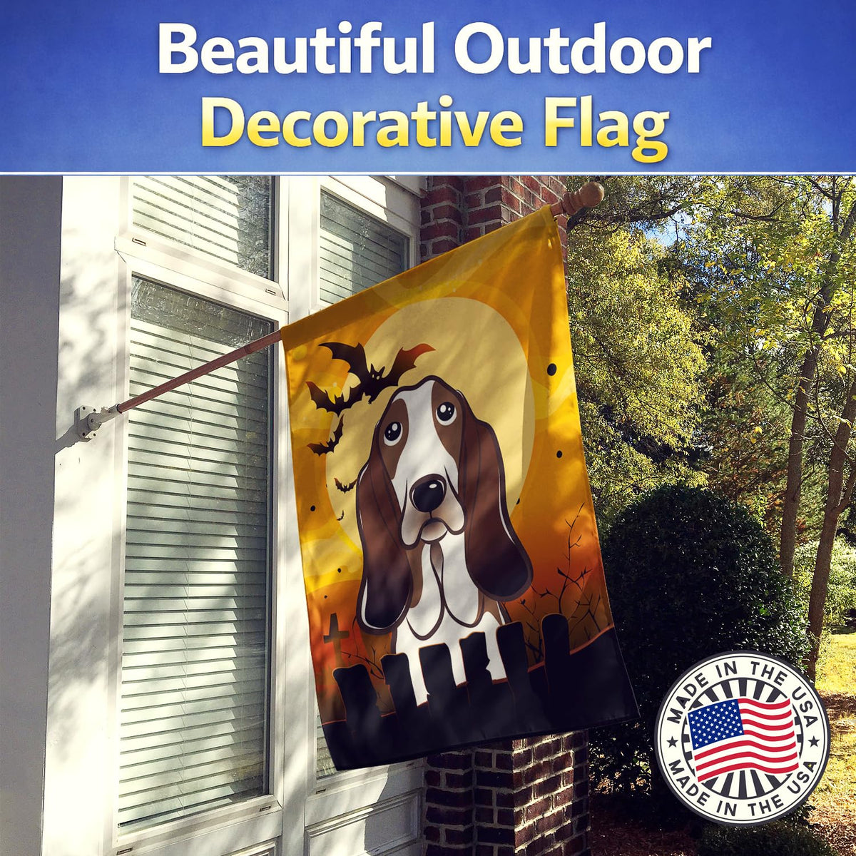 Caroline's Treasures BB1801CHF Basset Hound Canvas House Flag, Large