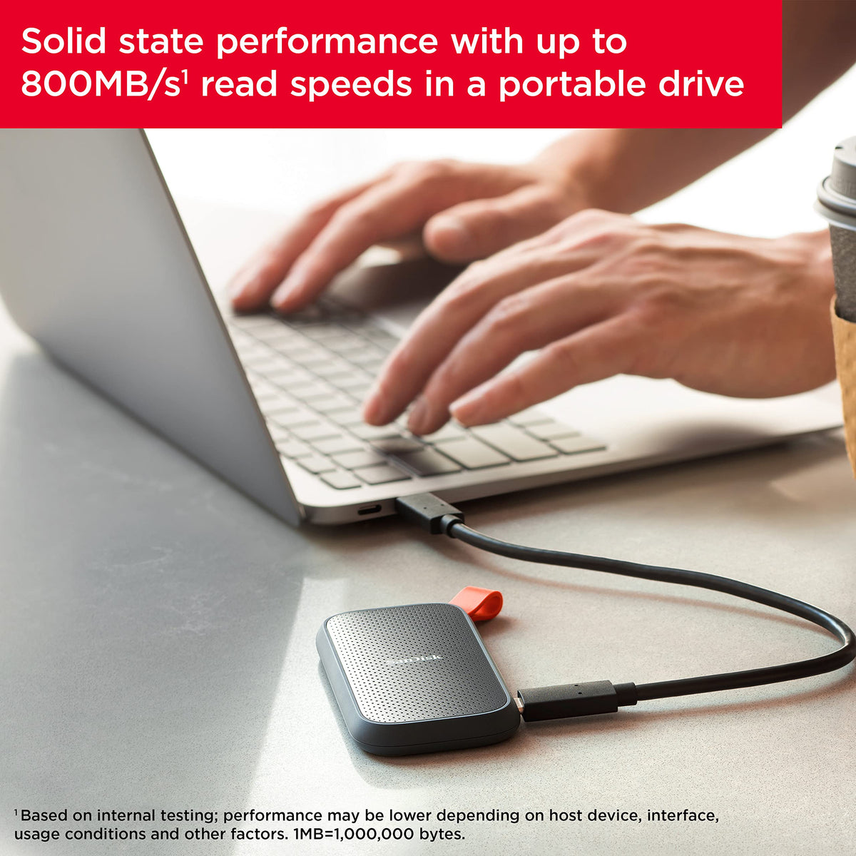 SanDisk Portable SSD, 1TB, USB-C, SDSSDE30-1T00-G26